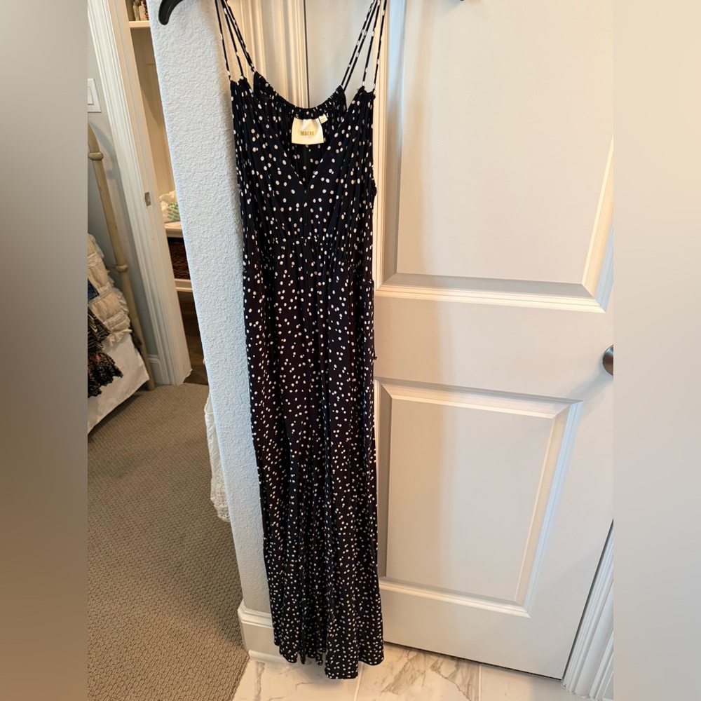 Anthropologie Maeve Black and White Polka Dot Romper